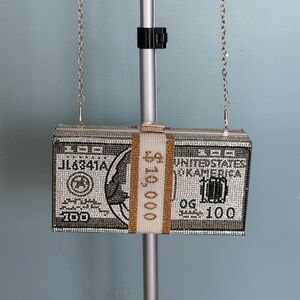 Silver Money Clutch with Gold Accents